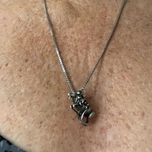 Sterling silver Capricorn zodiac pendant only.